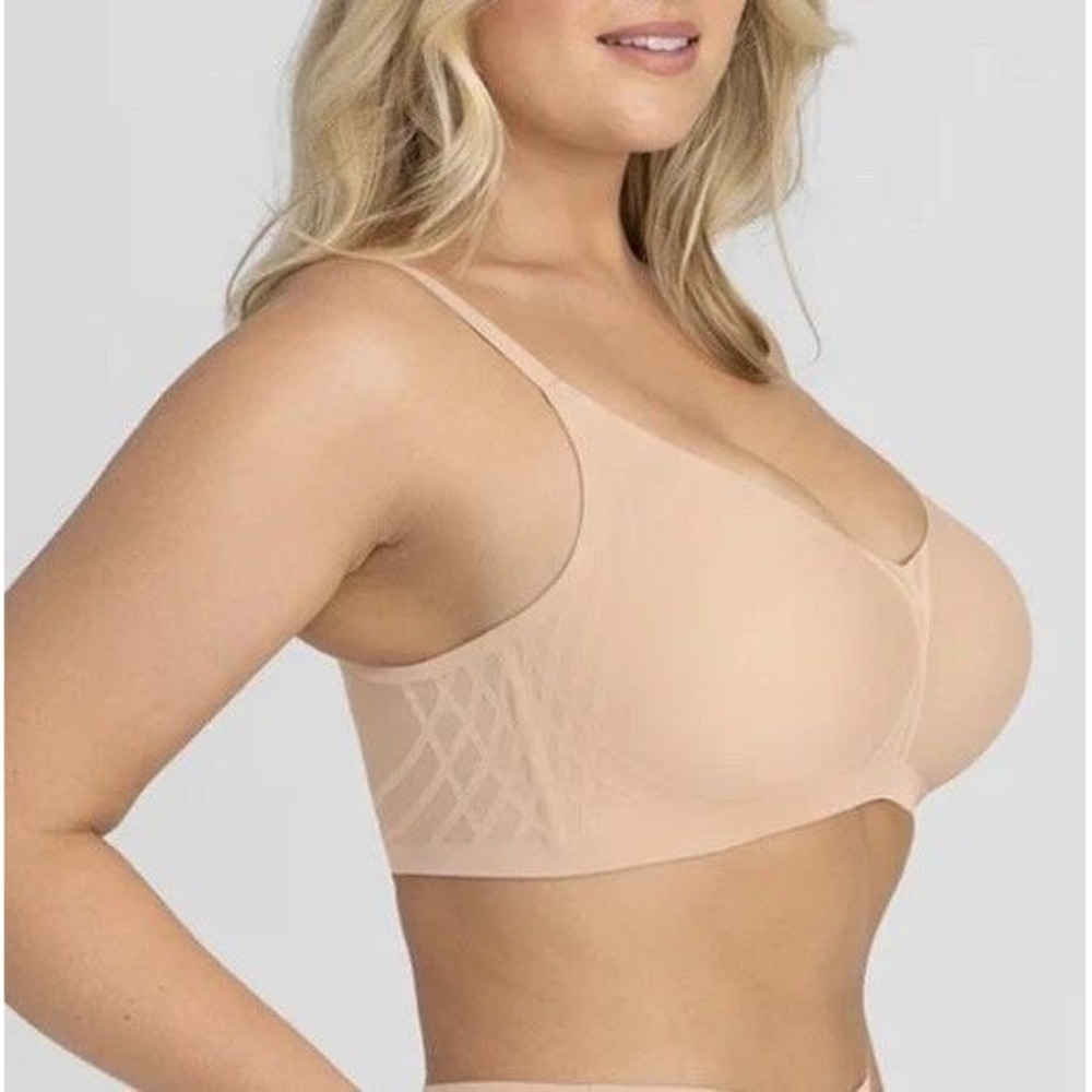 HONEYLOVE Wireless Silhouette Bra‎ 2X Soft Comfort Convertible Seamless Beige